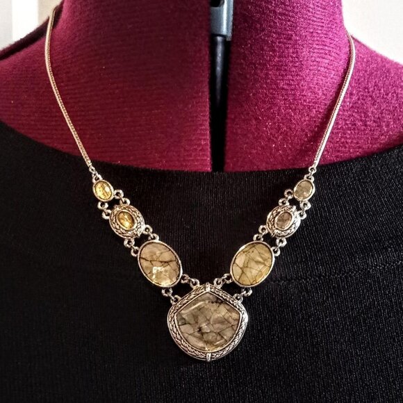 Vintage Monet Silver Shell Necklace - Picture 1 of 4